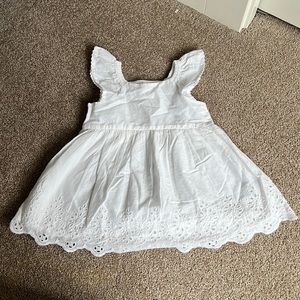 White Cotton eyelet dress size 6-9 months Gap